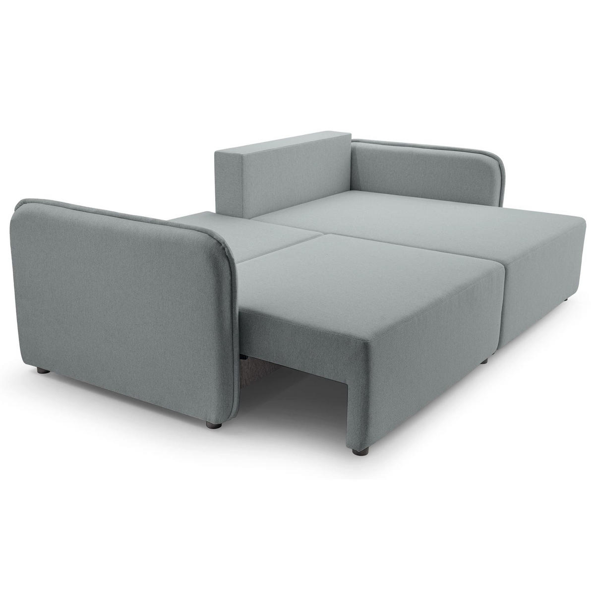 ECKSOFA Kassian, Hellgrau Strukturstoff, rechtsseitig - Hellgrau/Schwarz, Kunststoff/Textil (147/227cm) - Selsey