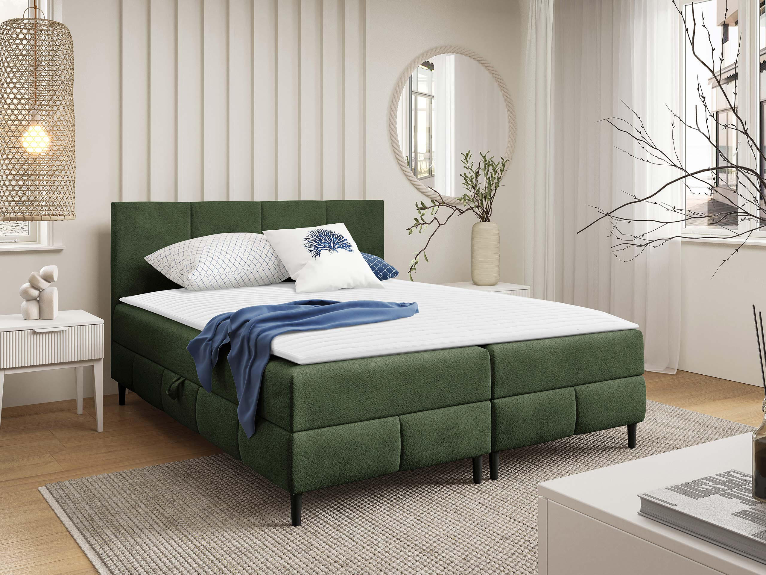 BOXBETT Box Best 2 - Schwarz/Grün, Holz/Holzwerkstoff (120/200cm) - MIRJAN24