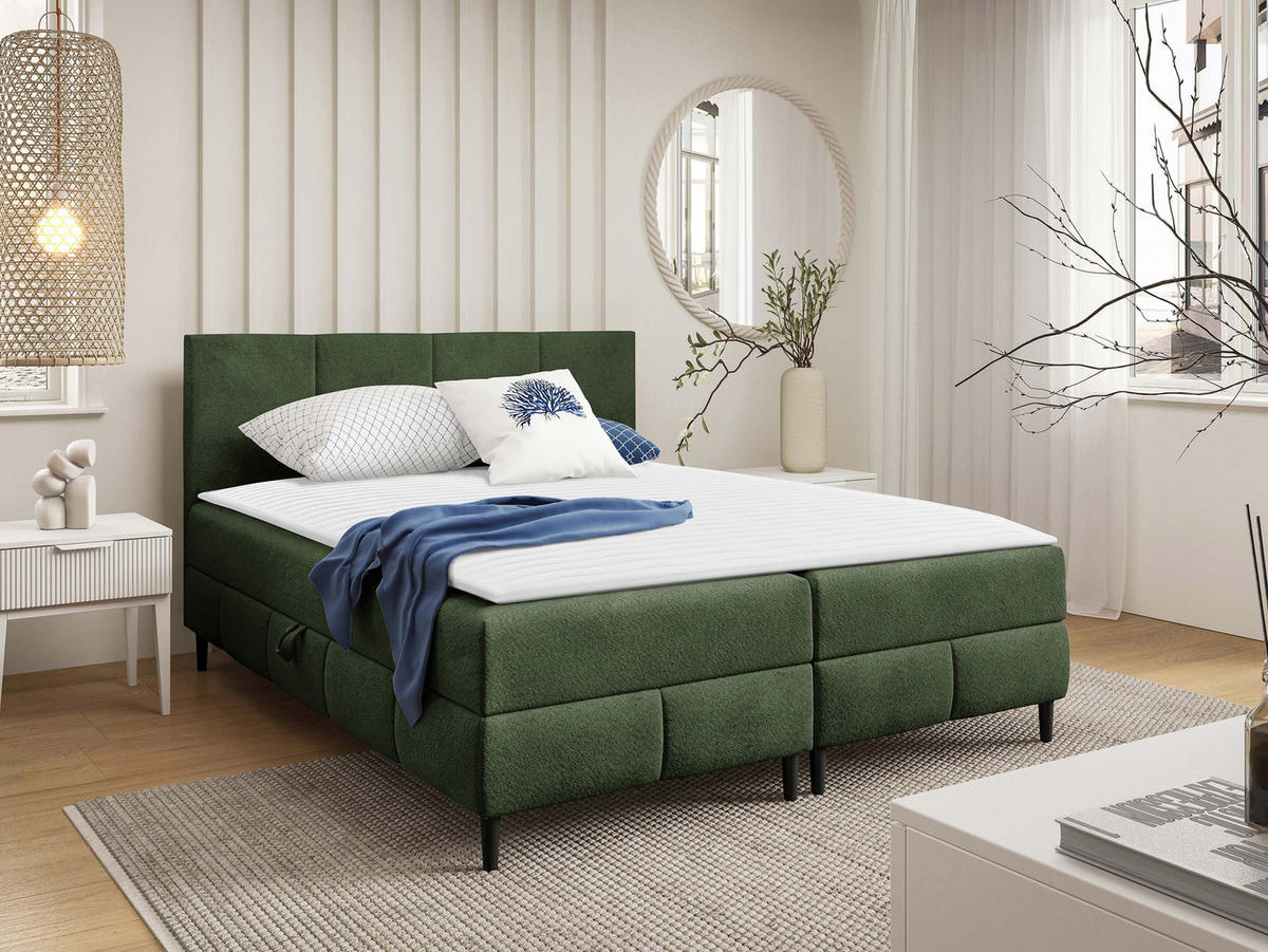 BOXBETT Box Best 2 - Schwarz/Grün, Holz/Holzwerkstoff (160/200cm) - MIRJAN24
