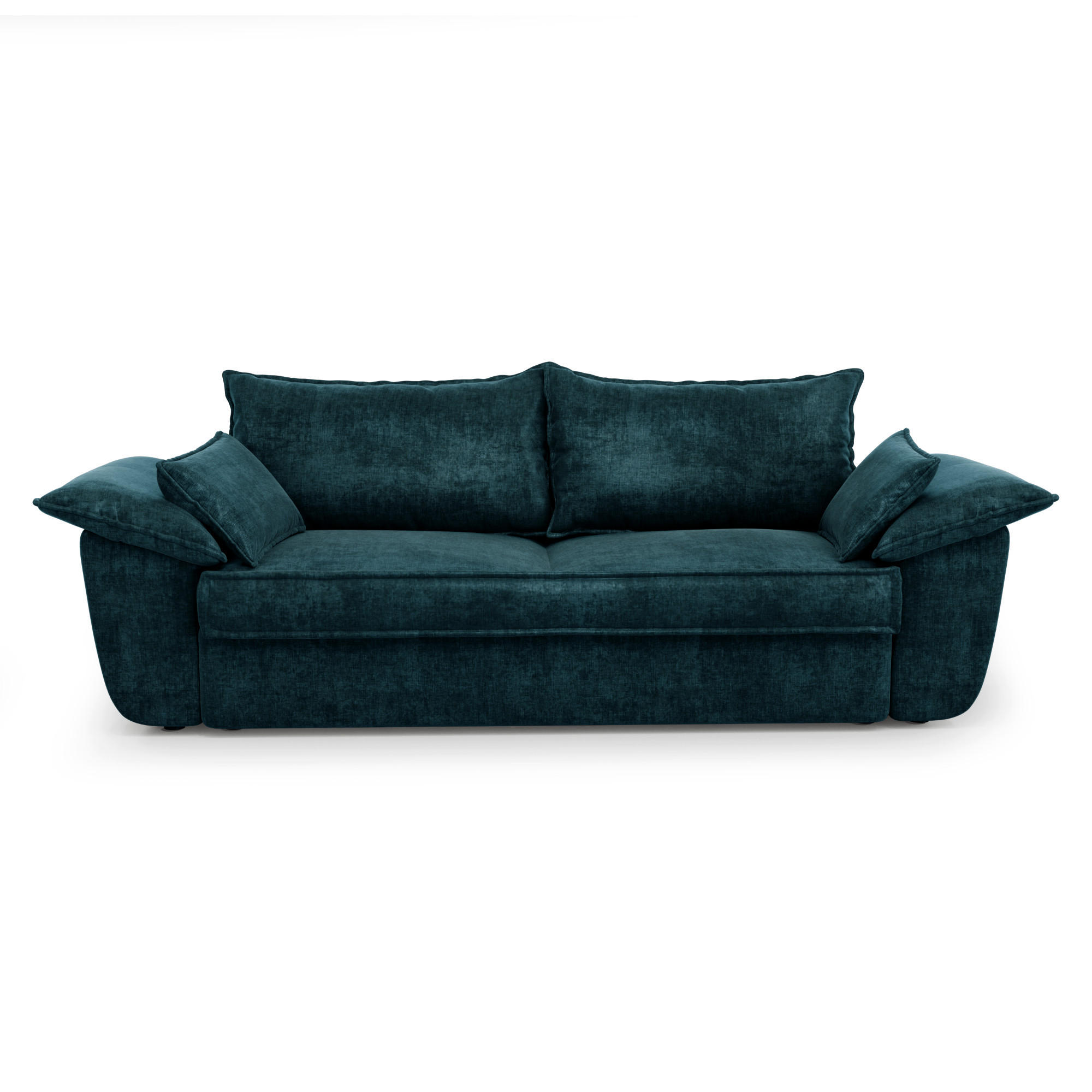 SOFA 3-Sitzer Samt Pfauenblau 232cm - Blau/Hellblau, Textil (232/92/102cm) - Sia Home