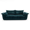 SOFA 3-Sitzer Samt Pfauenblau 232cm - Hellblau, Textil (232/92/102cm) - Sia Home