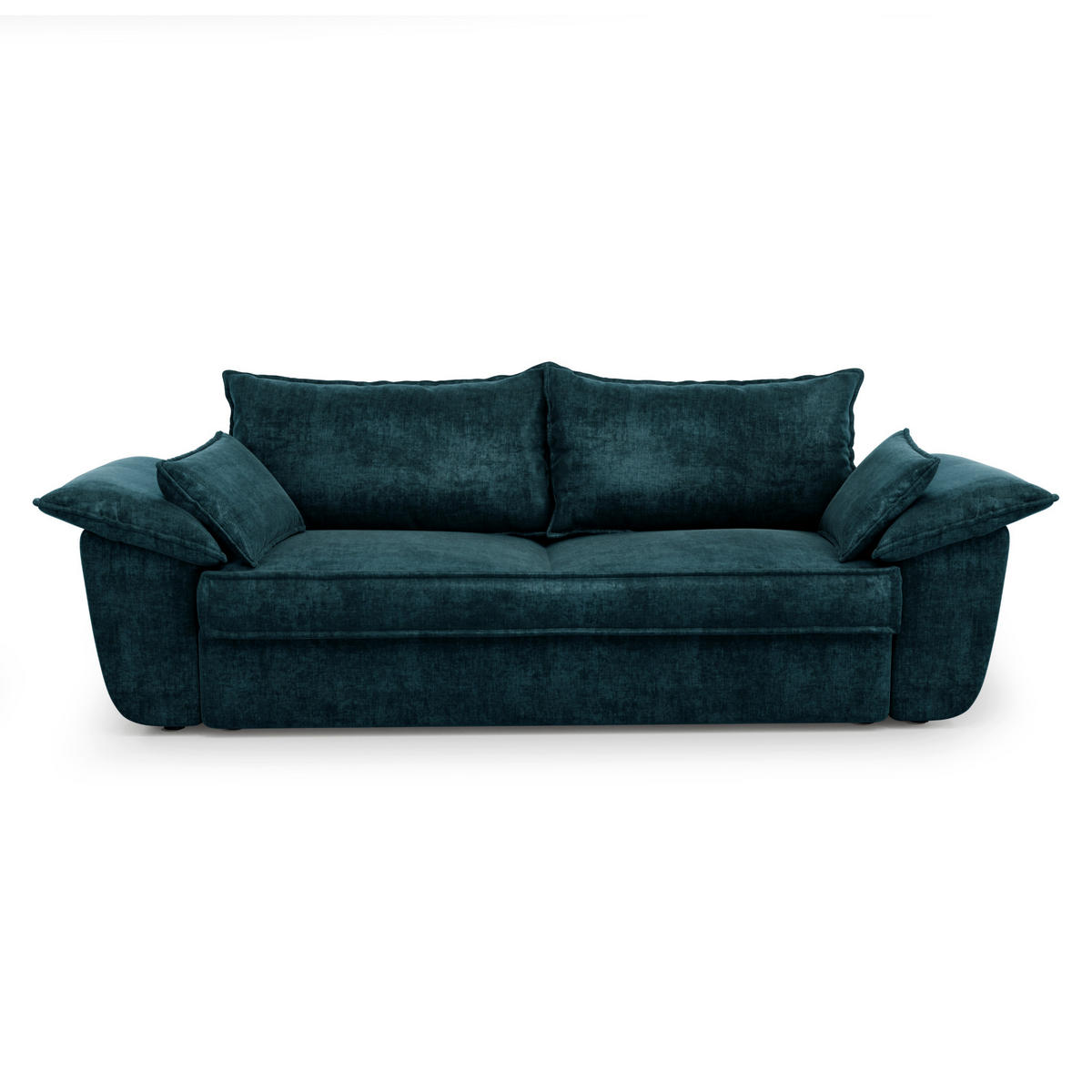 SOFA 3-Sitzer Samt Pfauenblau 232cm - Hellblau, Textil (232/92/102cm) - Sia Home