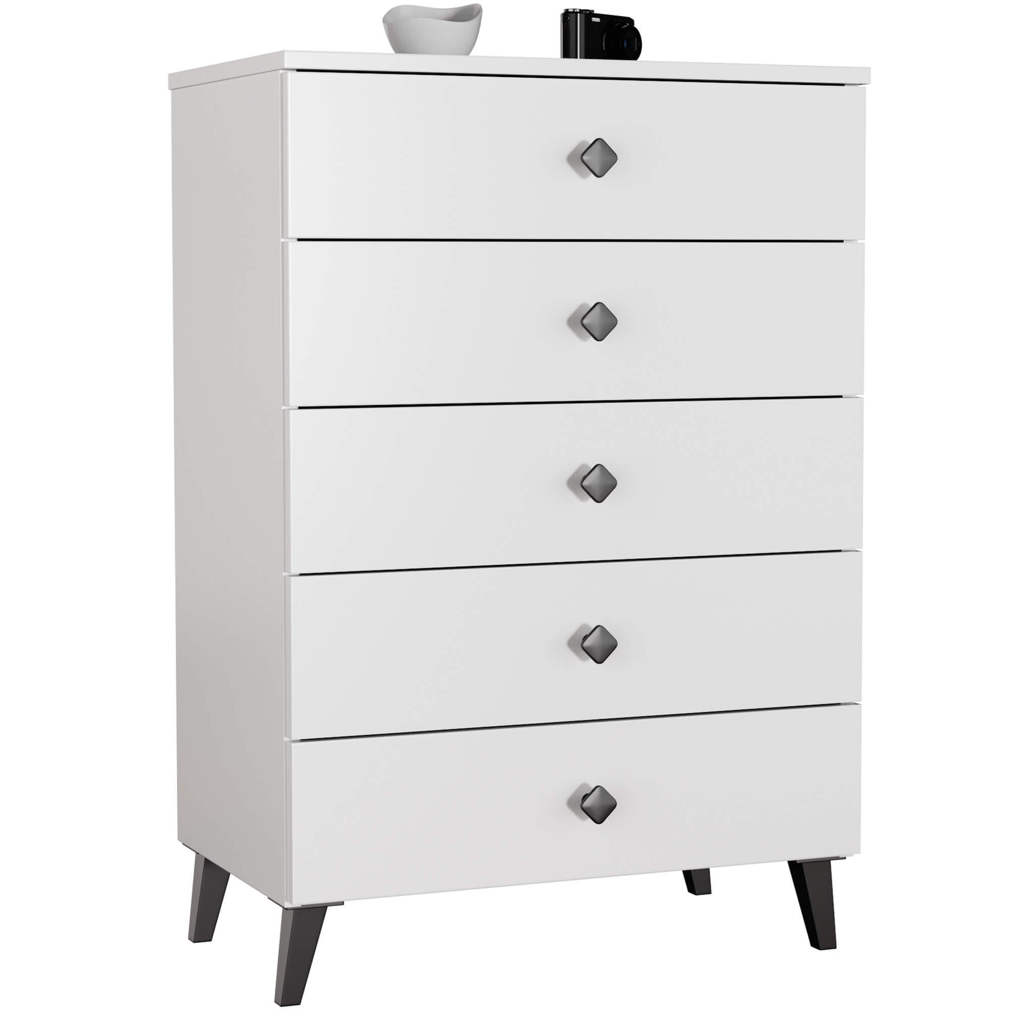 Akord Kommode Weiß 60x89x37 cm