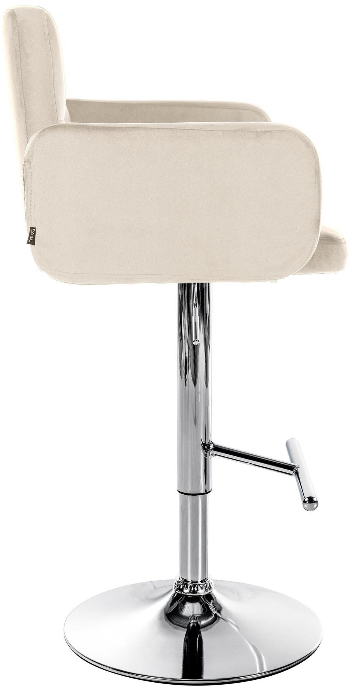 BARHOCKER 2er Set Sutun Samt Creme Silber - Creme, Textil/Metall (60/93/56cm) - DELUKE