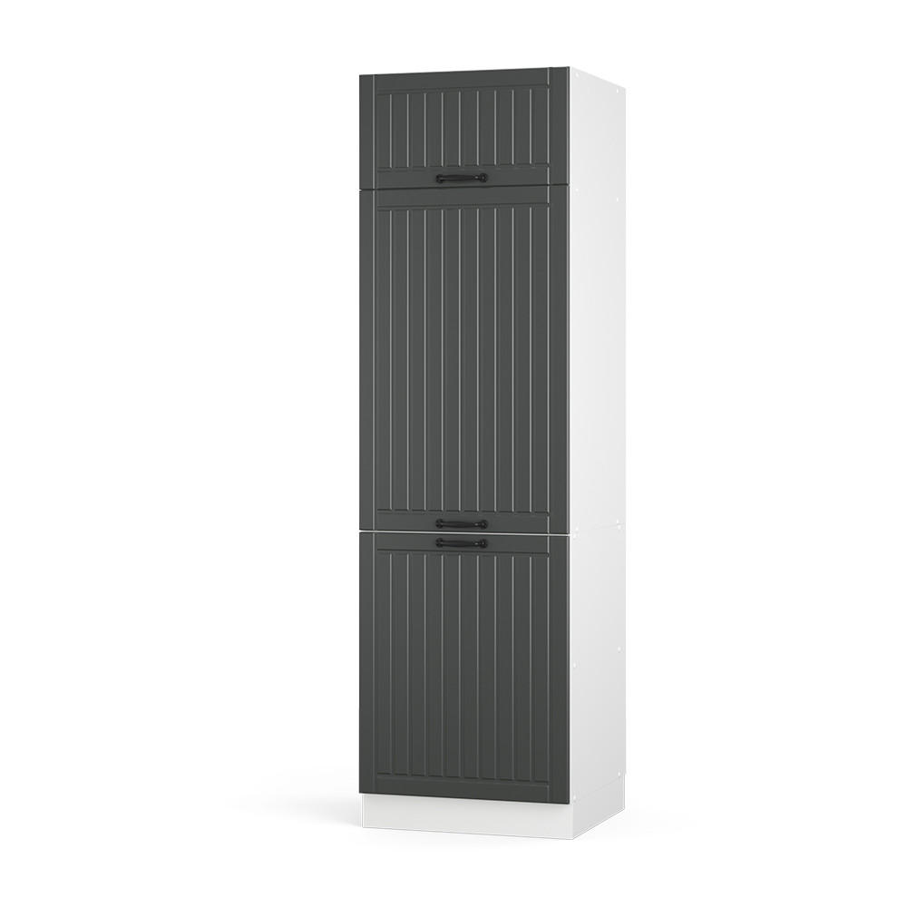 KÜCHENSCHRANK Fame-Line Anthrazit Landhaus 60 cm - Anthrazit/Weiß, Holzwerkstoff (60/206.8/58.1cm) - Vicco