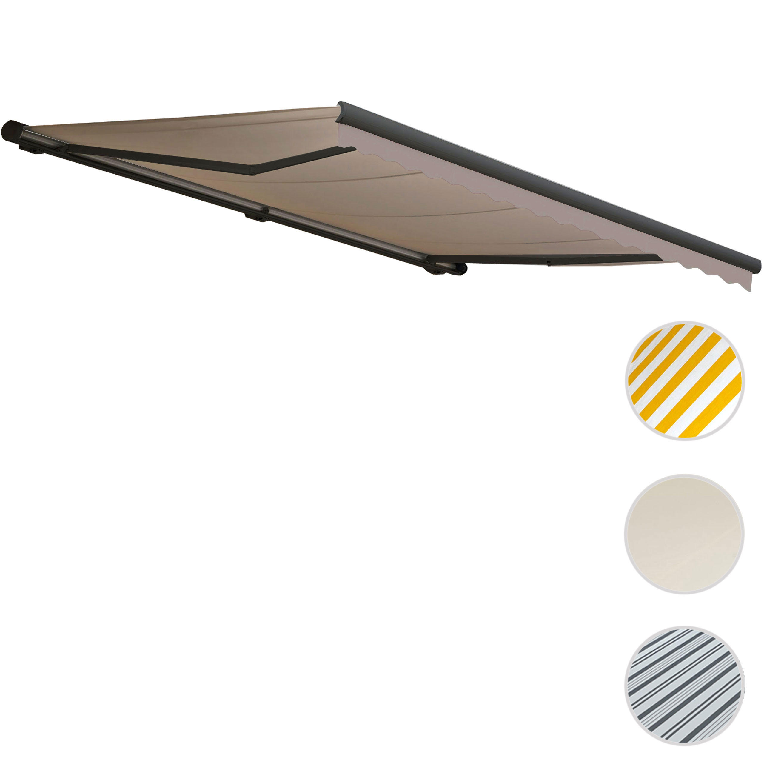 KASSETTEN-MARKISE MIT VOLANT Beige, Anthrazit - Beige/Anthrazit, Textil (400/23/300cm) - MCW