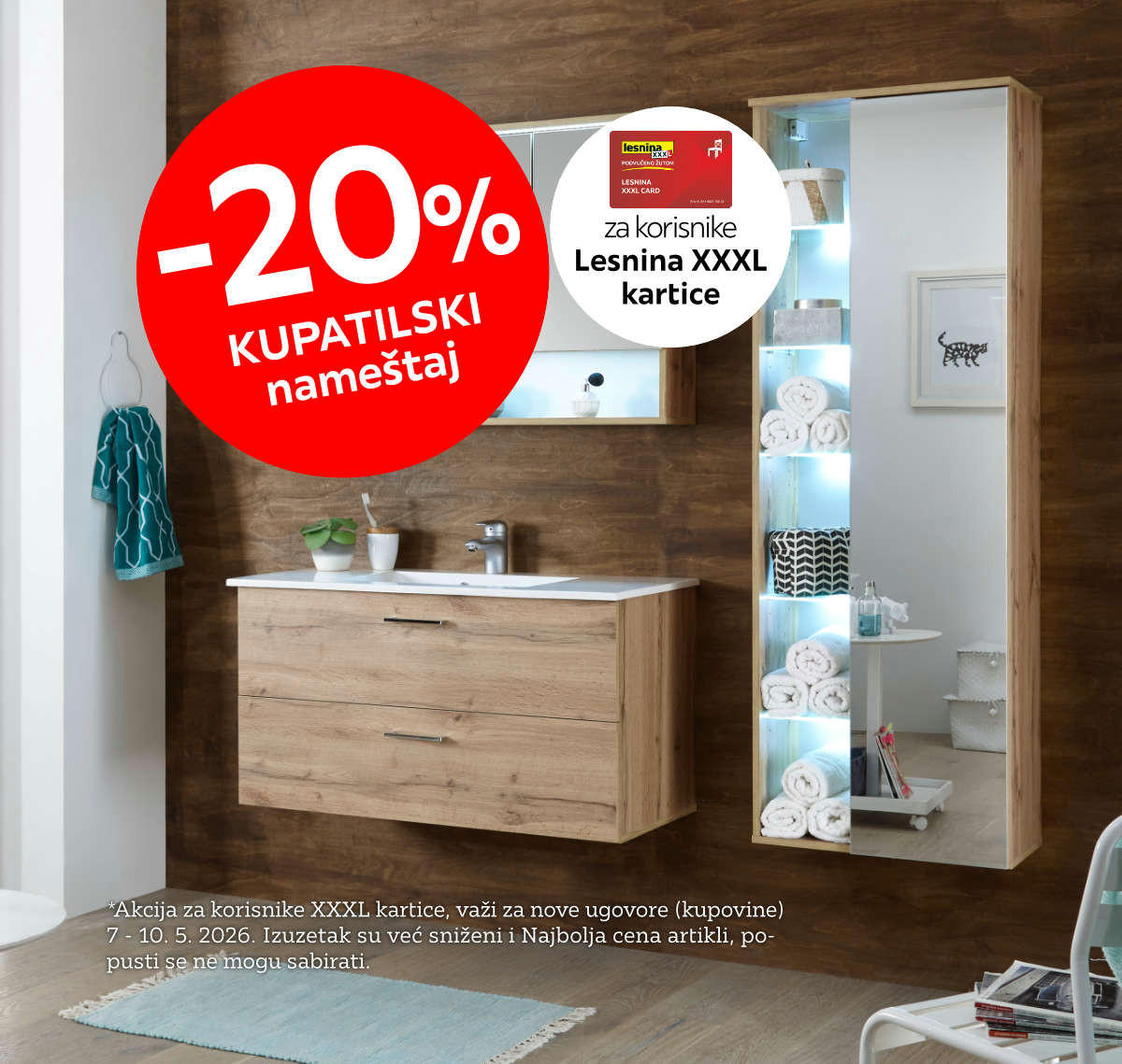 20% na kupatilski nameštaj