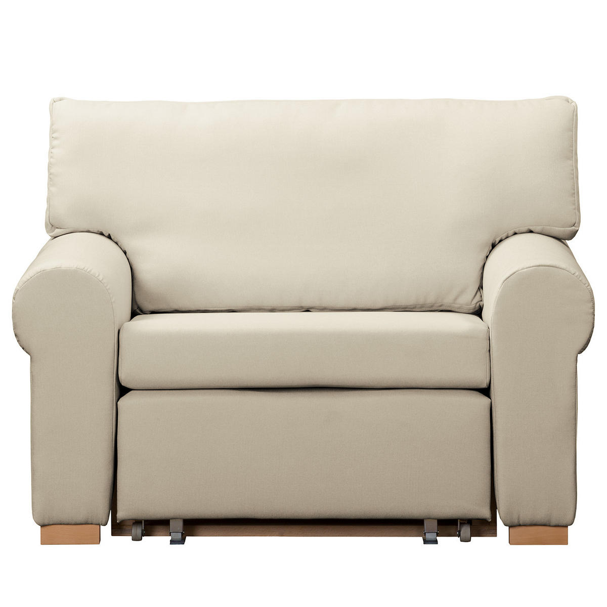 SCHLAFSOFA mit Husse - Buchefarben/Creme, Buchenholz/Textil (125/90/90cm) - home24