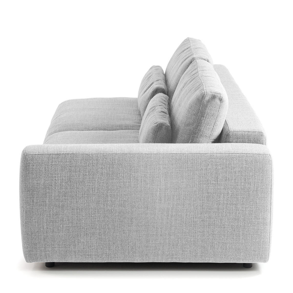 3-SITZER MODULSOFA - Hellgrau, Textil (228/80/117cm) - home24