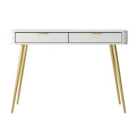 TOALETKA Oval bílá 112 cm - bílá/zlatá, kov/kompozitní dřevo (112.1/77.9/38cm) - Selsey
