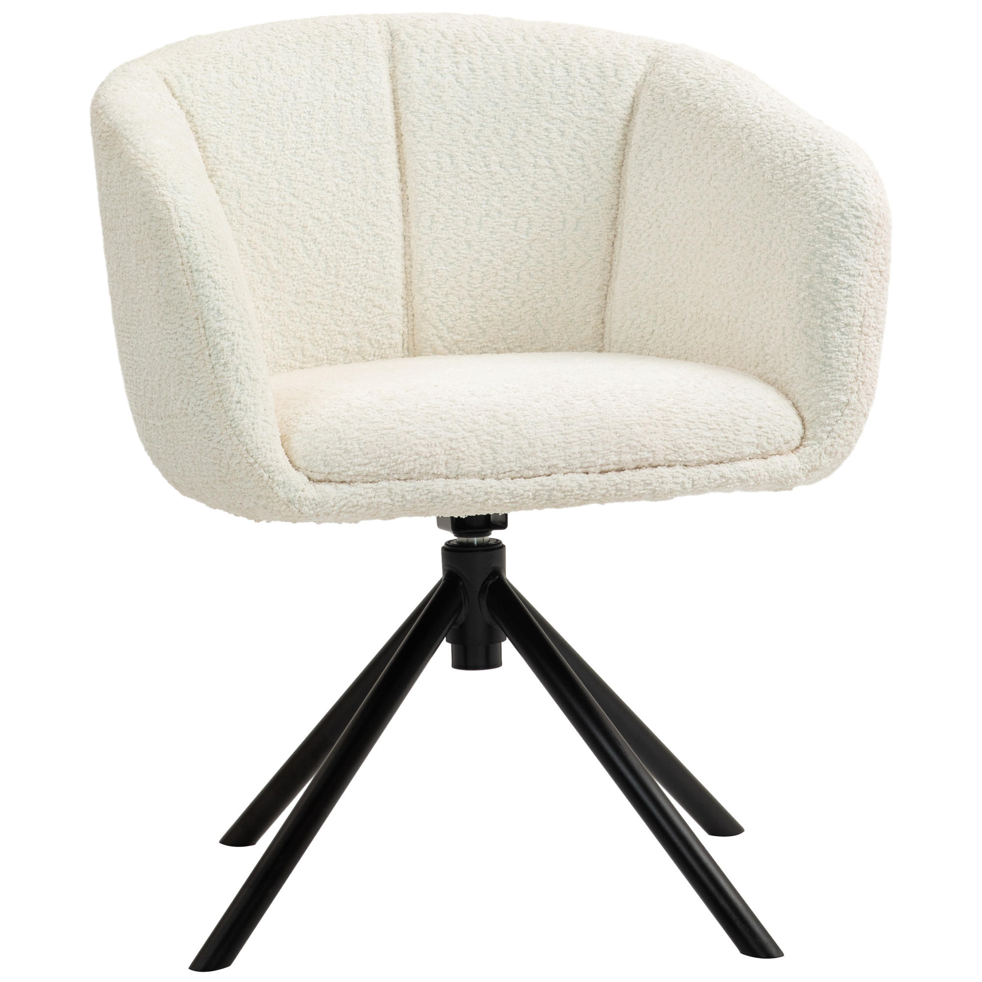 SESSEL, Polsterstuhl mit bequemer Sitzschale, drehbar, bis 120 kg - Creme, Kunststoff (59/78.5/58.5cm) - HOMCOM
