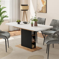 ROZKLÁDACÍ JÍDELNÍ STŮL Fenaro Bílá/černá/zlatý dub - bílá/medově dubová, kompozitní dřevo (80/120/77.3cm) - Vicco