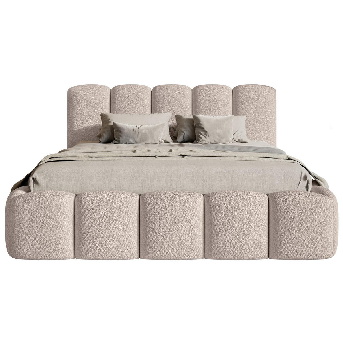 POLSTERBETT Cloudy II Hellbeige 160x200 cm - Ecru, Holz/Textil (160/200cm) - Selsey
