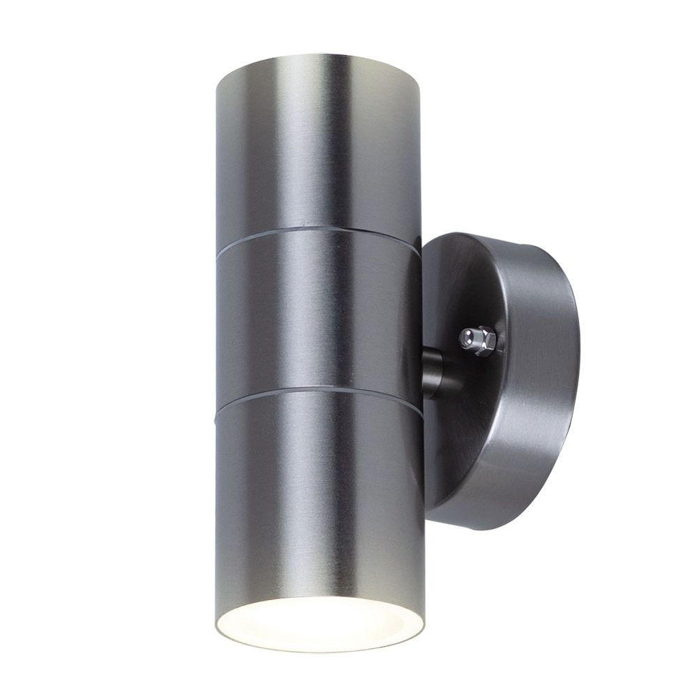 LED AUSSEN-WANDLEUCHTE Edelstahl Silber - Silberfarben, Glas (9.3/16.3/9.3cm)