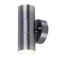 LED AUSSEN-WANDLEUCHTE Edelstahl Silber - Silberfarben, Glas (9.3/16.3/9.3cm)