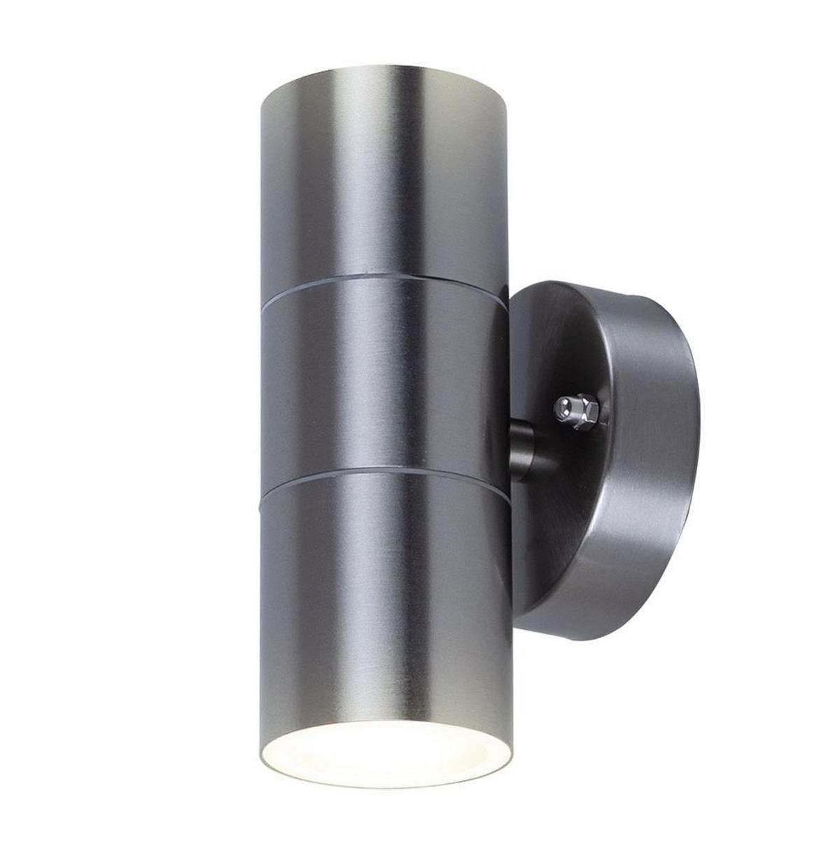 LED AUSSEN-WANDLEUCHTE Edelstahl Silber - Silberfarben, Glas (9.3/16.3/9.3cm)