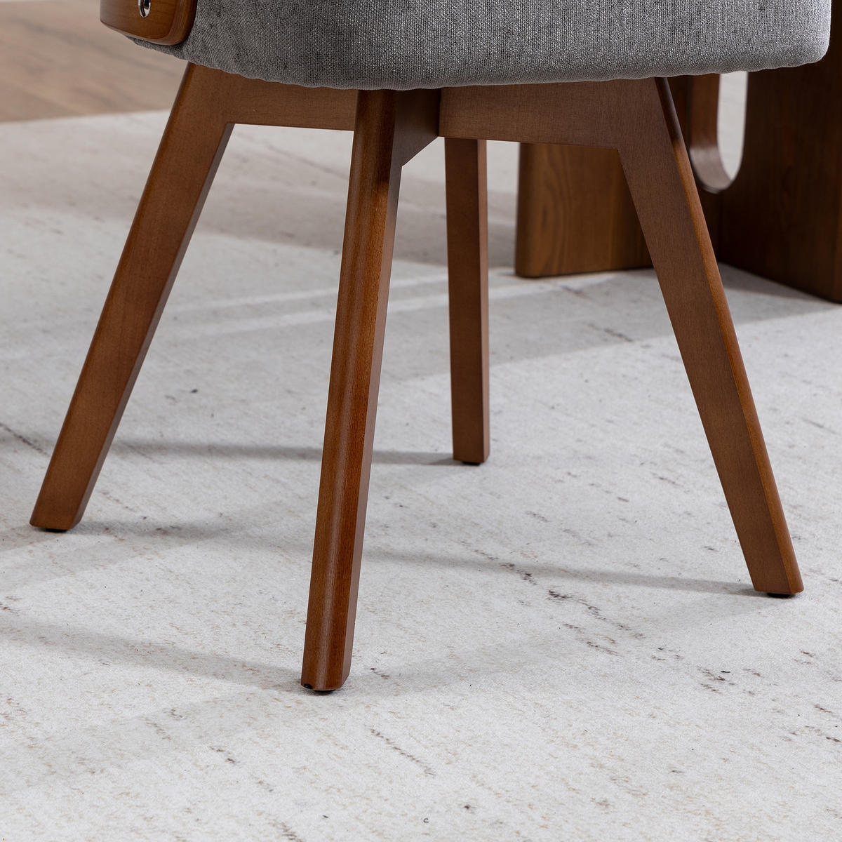 STUHL 2er-Set Esszimmerstuhl,360° drehbar,Massivholzrahmen,Leinenstoff,Grau - Grau, Holz (44/72/41cm) - LVHOM