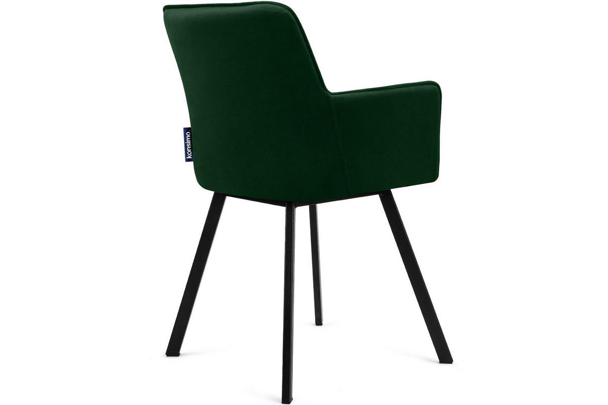 ESSZIMMERSTUHLE PYRUS 2-tlg Velours-Sitz, dunkelgrün - Dunkelgrün/Schwarz, Textil/Metall (56/84/46cm) - KONSIMO®