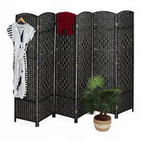 PARAVENT - Schwarz, Holz/Papier (240/170/2cm) - Relaxdays