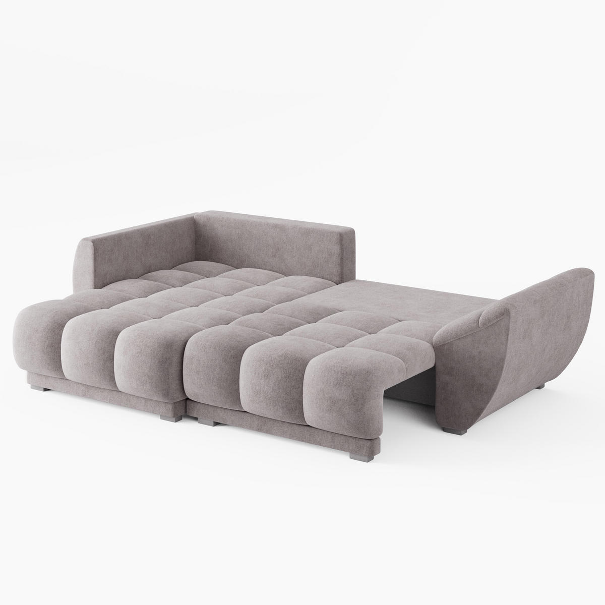 ECKSOFA LARGO Links Blau Velours Premium L-Form Couch mit Schlaffunktion & Bettkasten - Blau/Schwarz, Holz (180/285cm) - Barchello