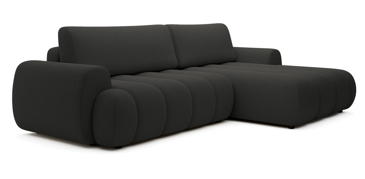 ECKSOFA mit Bettkasten Puro 270 cm, Rechts, Dunkelgrau - Dunkelgrau, Holz (168/272cm) - Emporius