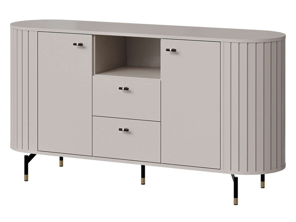 KOMMODE Zante 150 2D2S 02 - Kaschmir/Goldfarben, Holzwerkstoff/Metall (151/81/40cm) - MIRJAN24