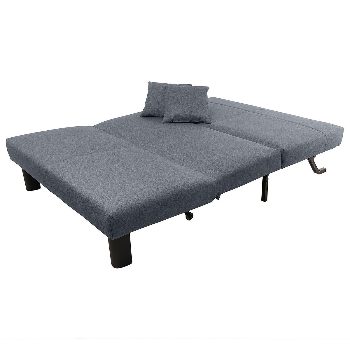 FALTSOFA Kalomira Bezug Flachgewebe Metall schwarz / denim - Blaugrau, Kunststoff (145/84/100cm) - 58aufmkessel
