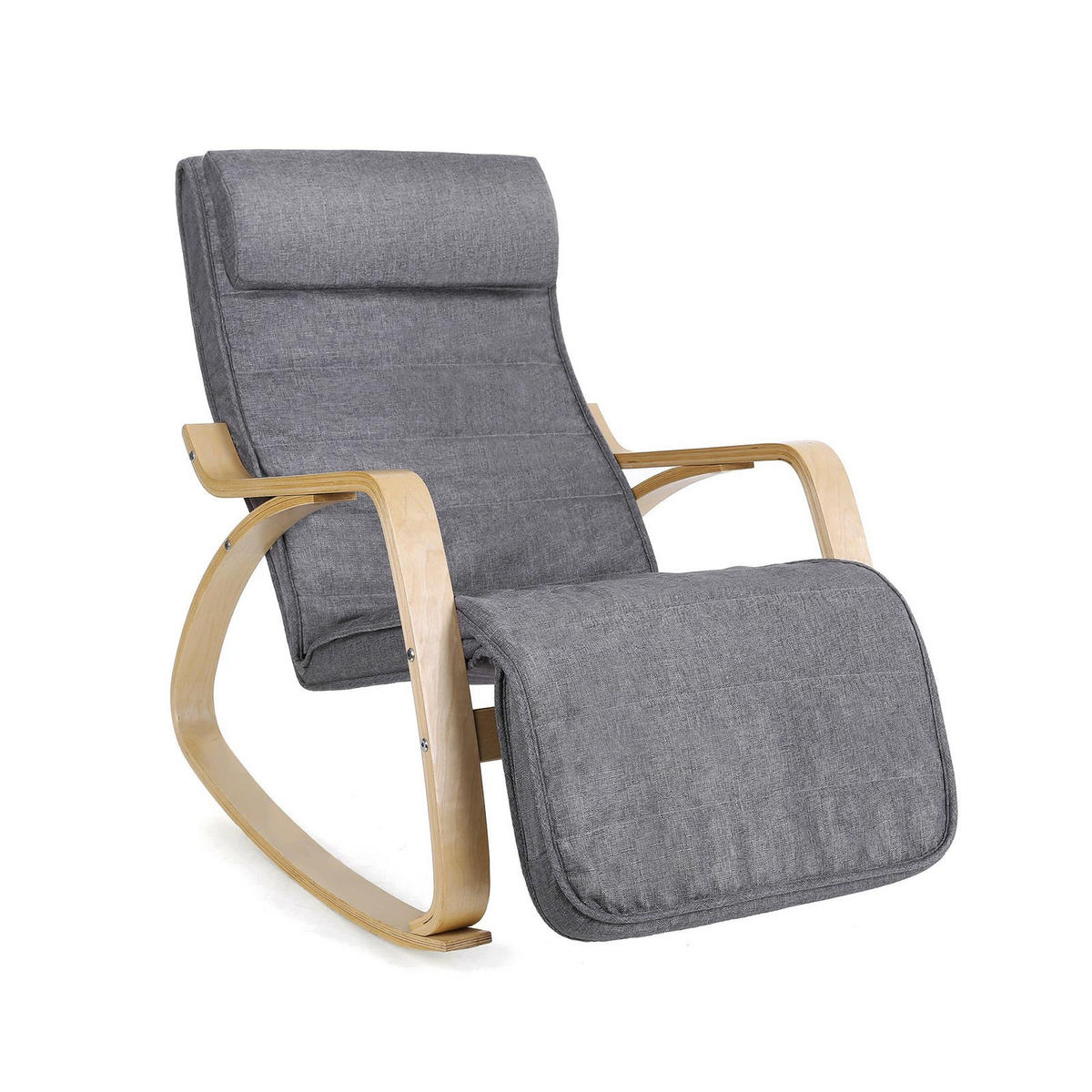SCHAUKELSTUHL RELAXSTUHL - Grau, Holzwerkstoff (115/91/67cm) - Hansiro