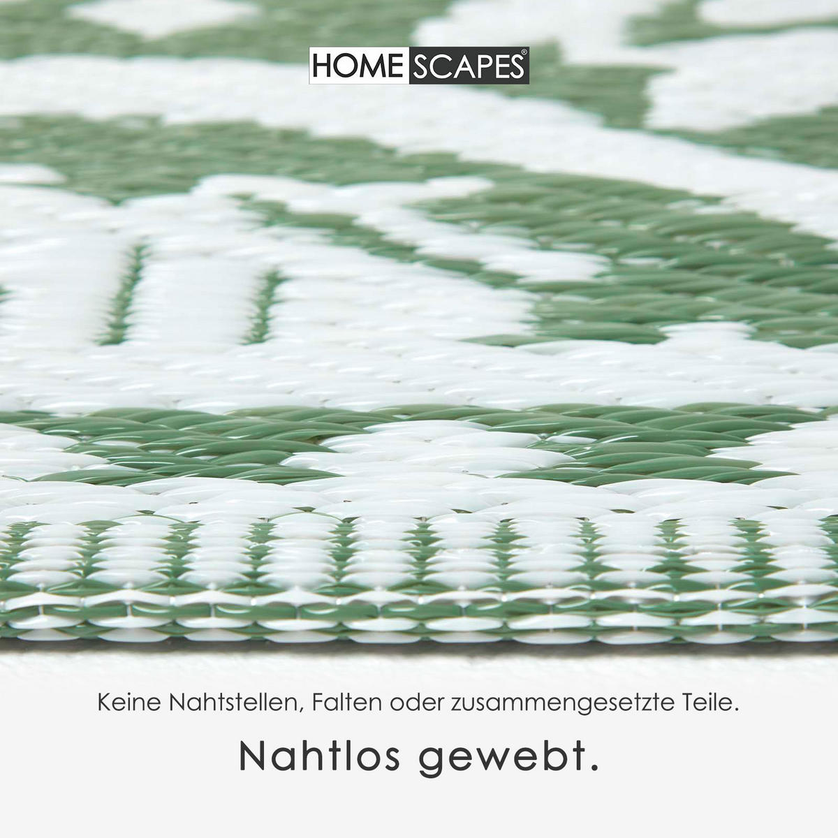 OUTDOORTEPPICH floral gemustert 122/182 cm - Grün, Kunststoff (122/182cm) - Homescapes
