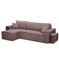 ECKSOFA Klara Braun - Braun, Textil (244/83/142cm)