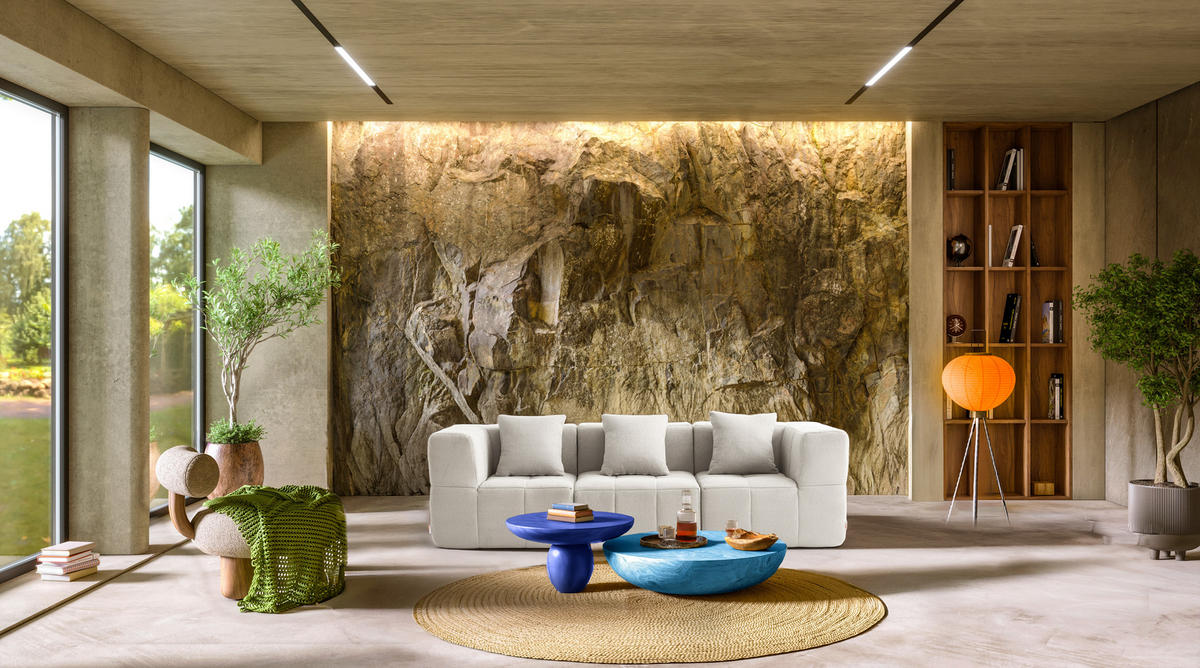 3-SITZER-SOFA Bouclé-Stoff Cremebeige - Beige, Textil (260/73/95cm) - MILYsofa