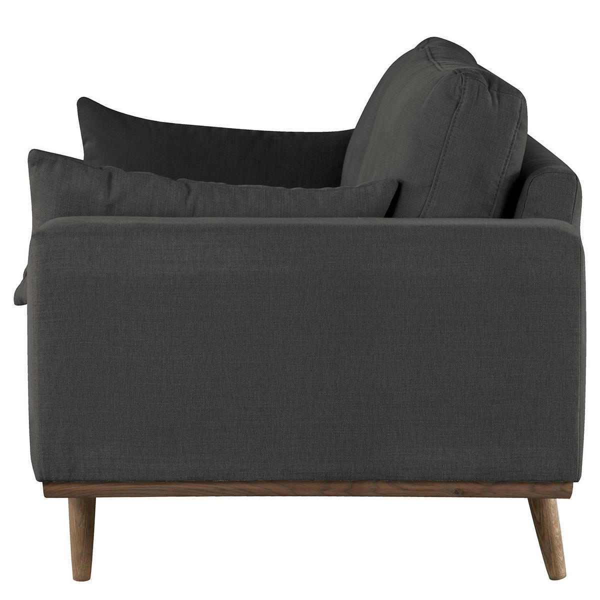 3-SITZER SOFA - Anthrazit, Naturmaterialien (237/81/88cm) - home24