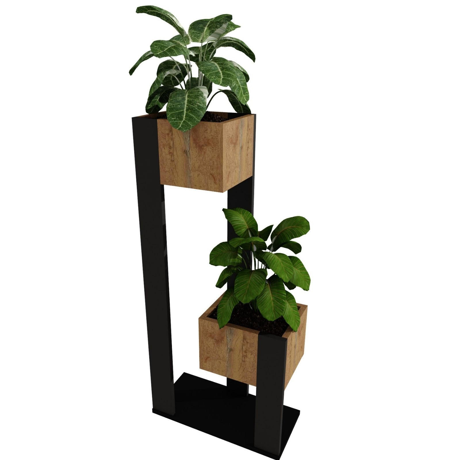 BLUMENSTÄNDER Duo 2 - Nussbaumfarben, Holzwerkstoff (23/98/49cm) - RAUMHIRSCH FURNITURE