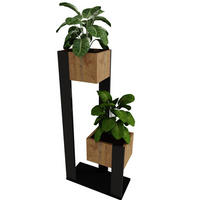 BLUMENSTÄNDER Duo 2 - Nussbaumfarben, Holzwerkstoff (23/98/49cm) - RAUMHIRSCH FURNITURE