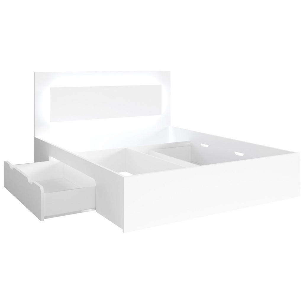 Thumbnail - Feldmann-Wohnen Doppelbett, Graphit, Holz, 2 Schubladen, Rechteckig, 160x200 cm, Schlafzimmer, Betten
