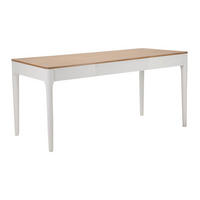 ESSTISCH Matera, weiß und braun, Eschenholz, Kiefernholz, MDF und Eisen, 180 x 90 x 80 cm - Weiß/Braun, Holz/Holzwerkstoff (90/180/80cm) - Mauro Ferretti