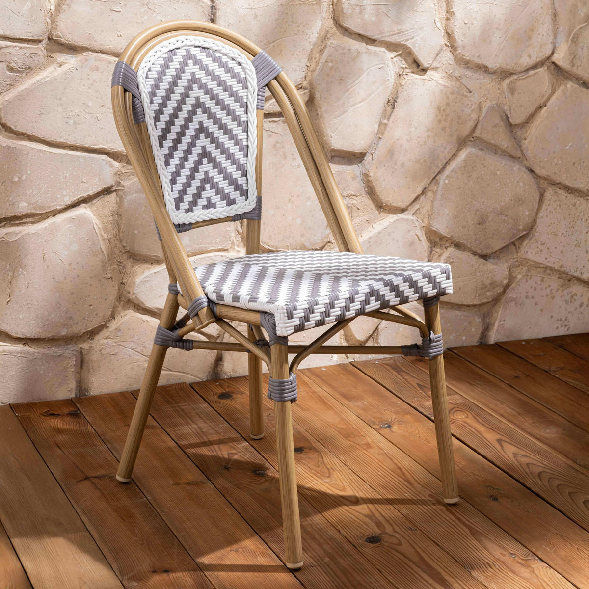 GARTENSTUHL, Weiß - Weiß, Holz (48/85/57cm) - Oviala