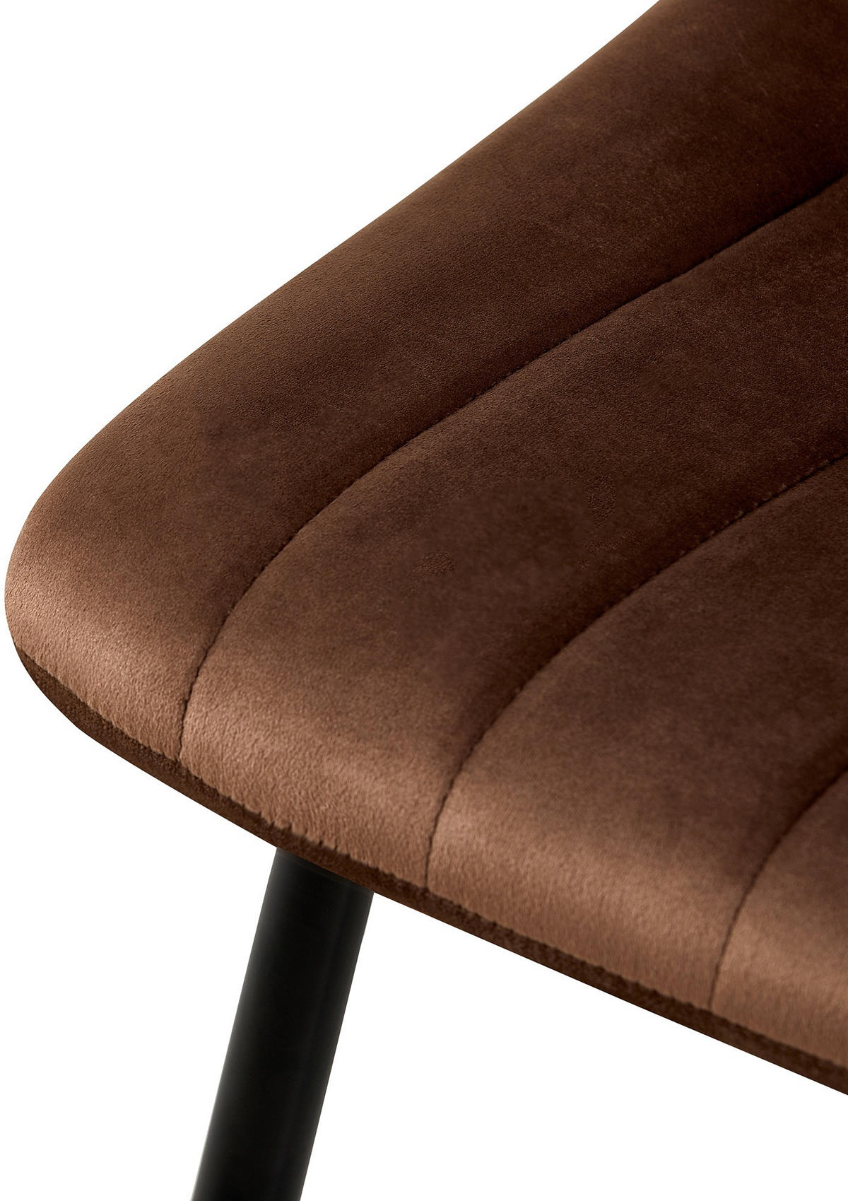 STUHL Samt Braun - Schwarz/Braun, Textil/Metall (45/88/53cm) - CLP