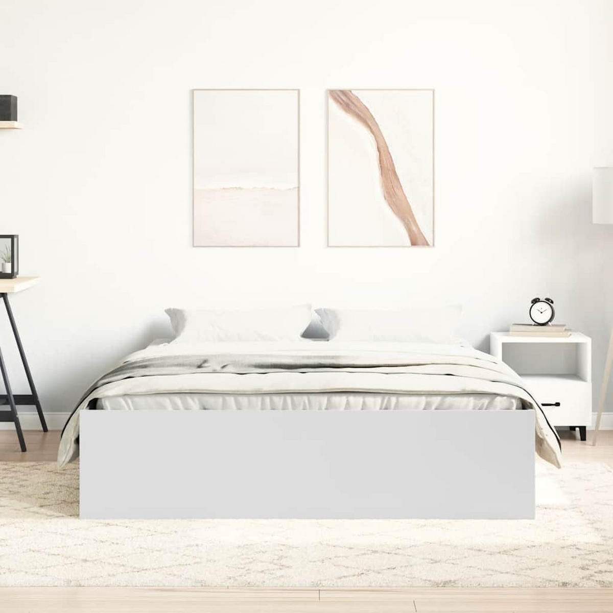 BETTGESTELL Weiss 120/200 Cm - Weiß, Holzwerkstoff (120/200cm) - vidaXL