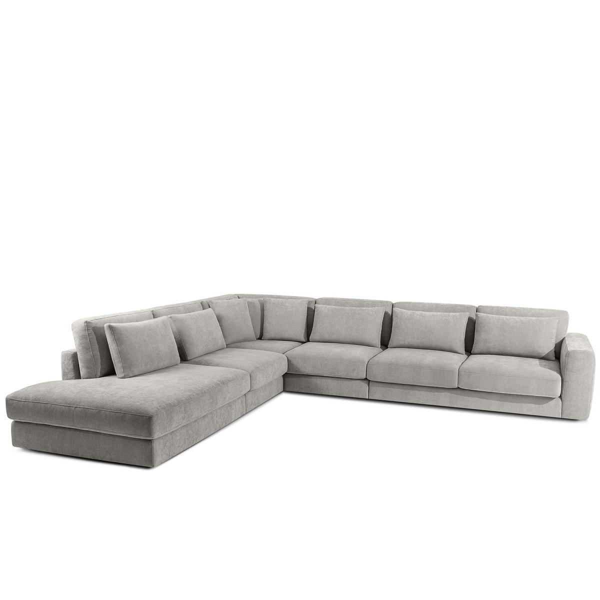 ECKSOFA XL links VERUS - Hellgrau, Holz/Holzwerkstoff (377/328cm) - KONSIMO®
