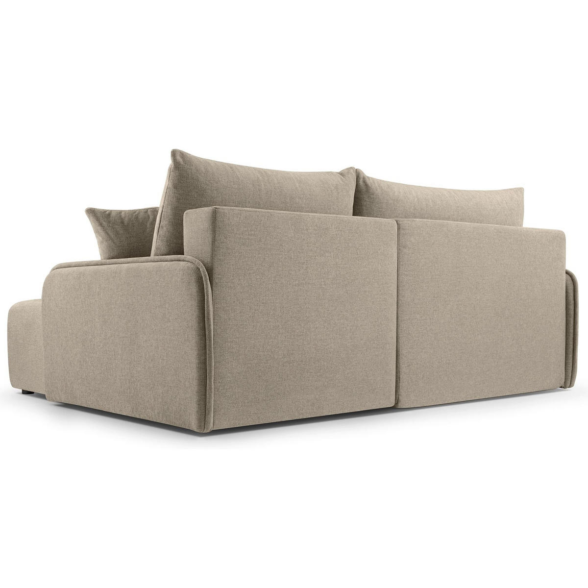 ECKSOFA Netarro, Dunkelbeige Chenille, rechtsseitig - Schwarz/Cappuccino, Kunststoff/Textil (147/198cm) - Selsey