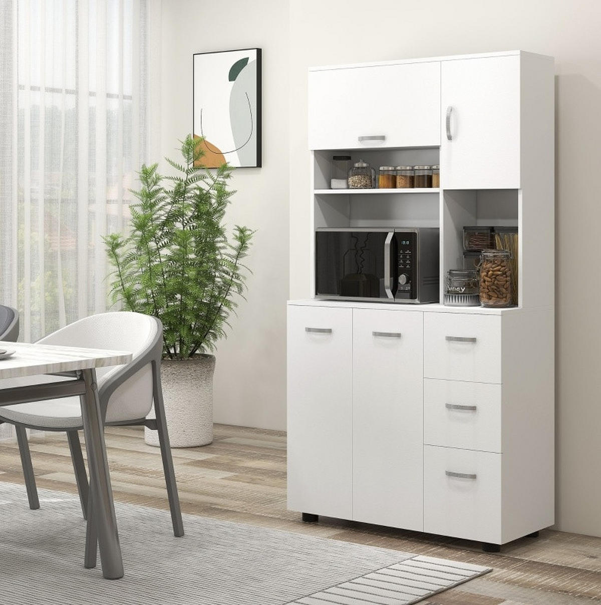 BUFFET 89/168/39,5 cm Weiß aus Holzwerkstoff mit höhenverstellbaren Einlegeböden - Weiß, Holz (39.5/168/89cm) - OKMYHOME