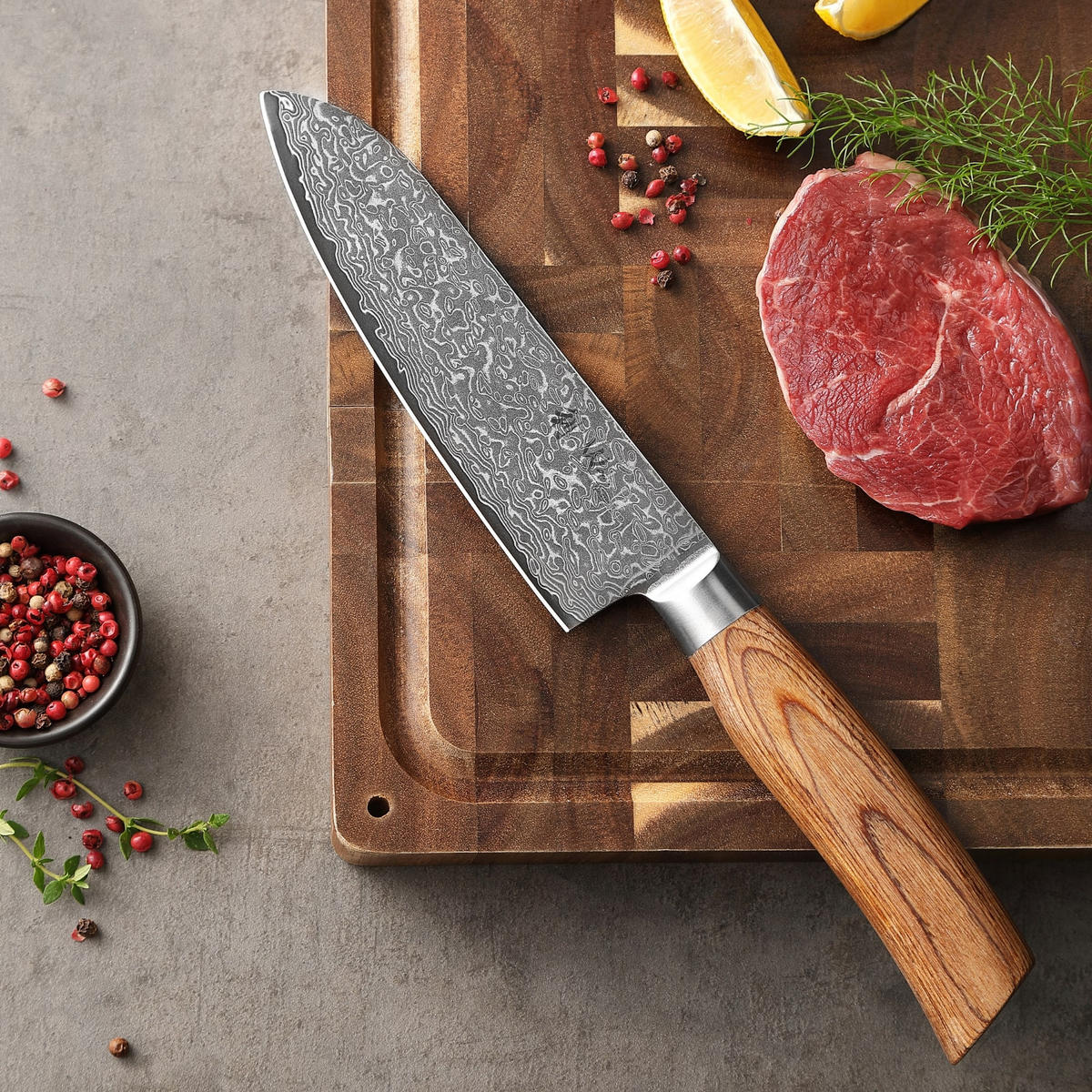 MESSERSET 3-TEILIG 8–16 cm - Braun, Holz/Metall - Wakoli