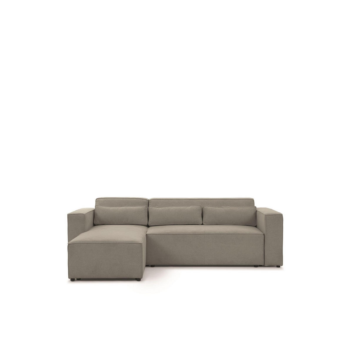 ECKSOFA Schlafsofa Waldo In Stoff Poso - Schieferfarben, Holzwerkstoff/Textil (260/173cm) - Fun Möbel