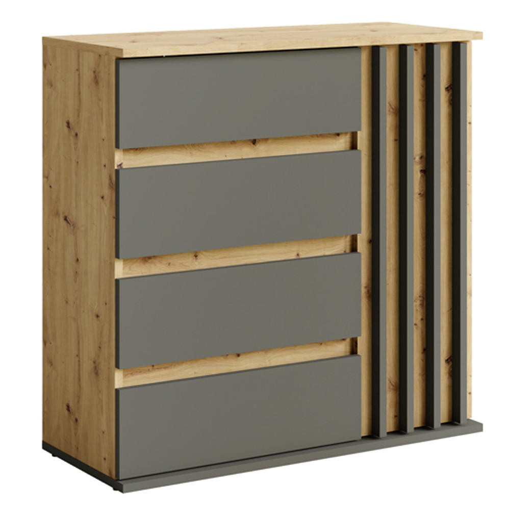 KOMMODE Davis-166 - Braun, Holzwerkstoff (80/80/34cm) - Lomado