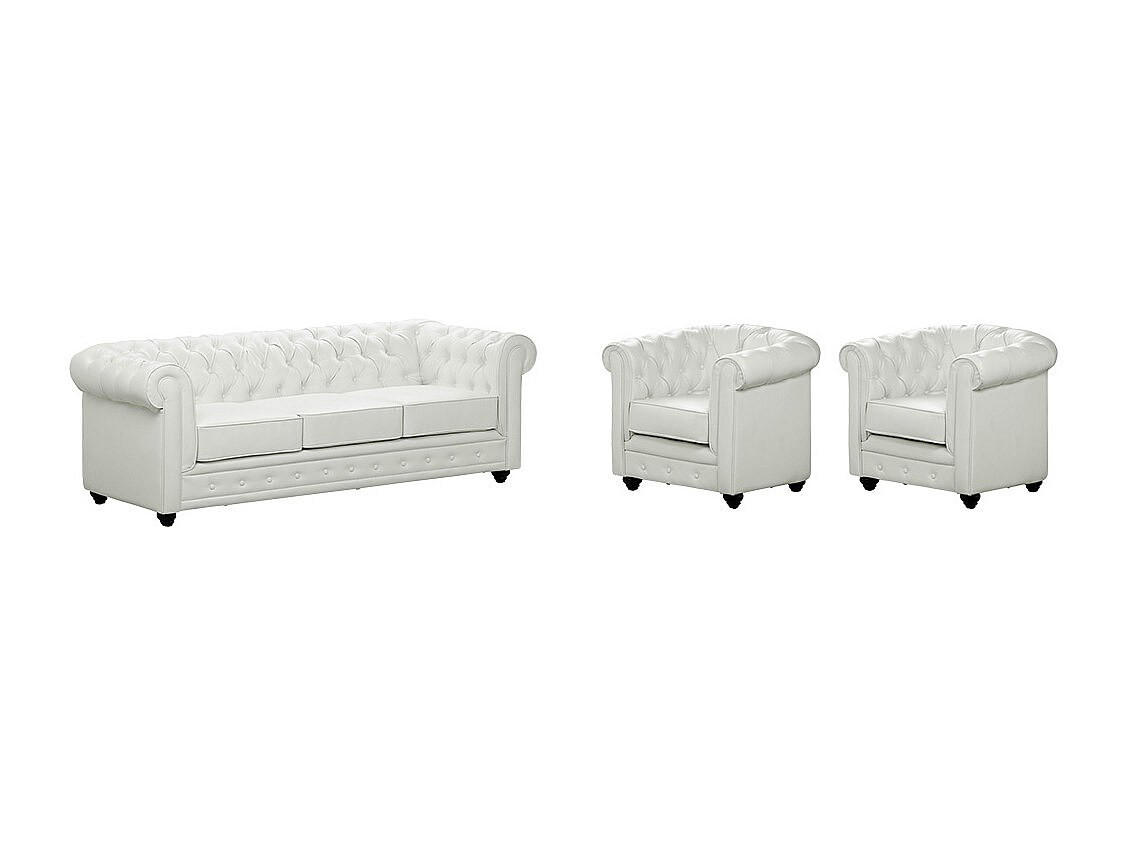 Vente-Unique Couchgarnitur Weiß 205x72x88 cm