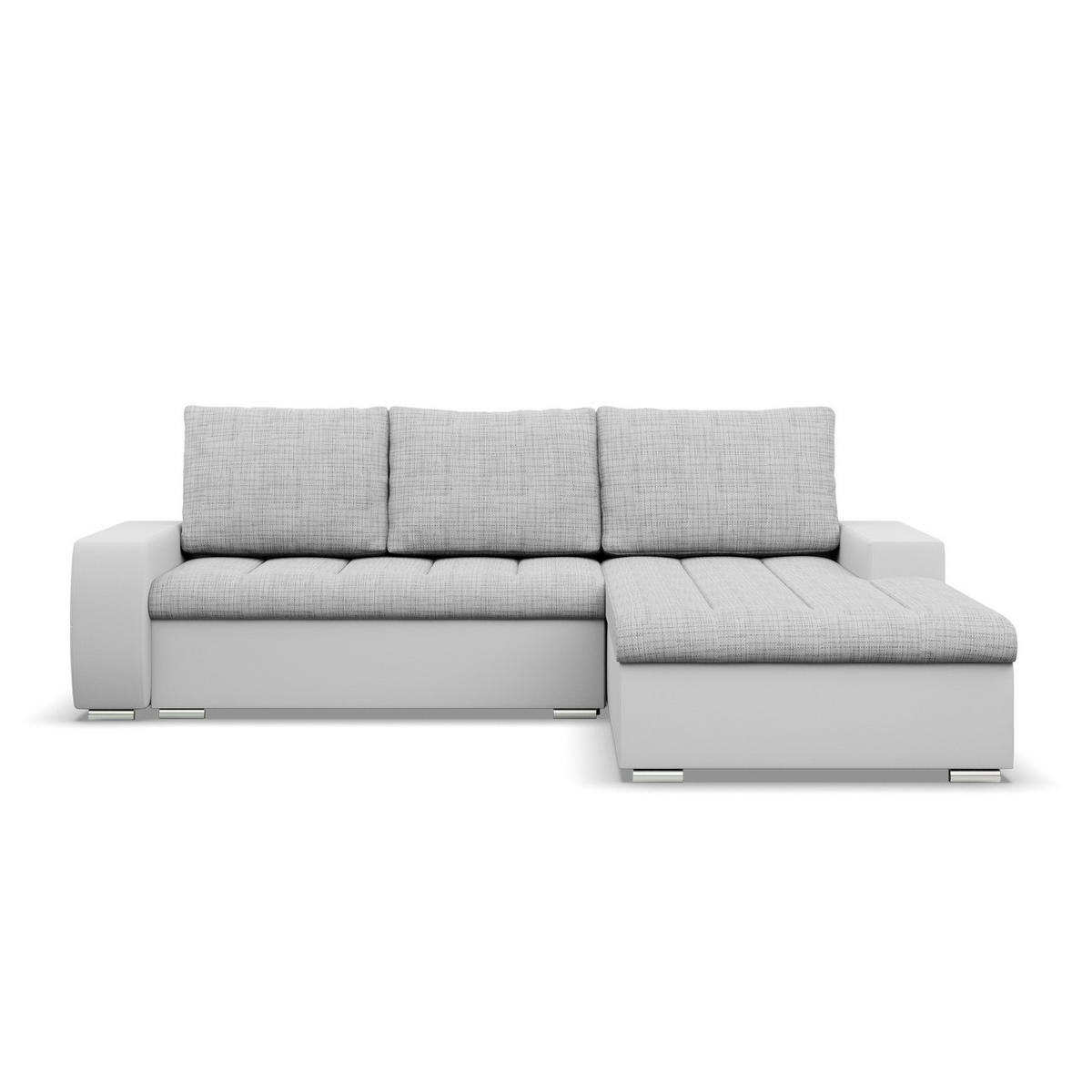 ECKSOFA MIT SCHLAFFUNKTION AURORA RECHTS, Grau + Grau - Hellgrau/Grau, Textil (243/200cm)