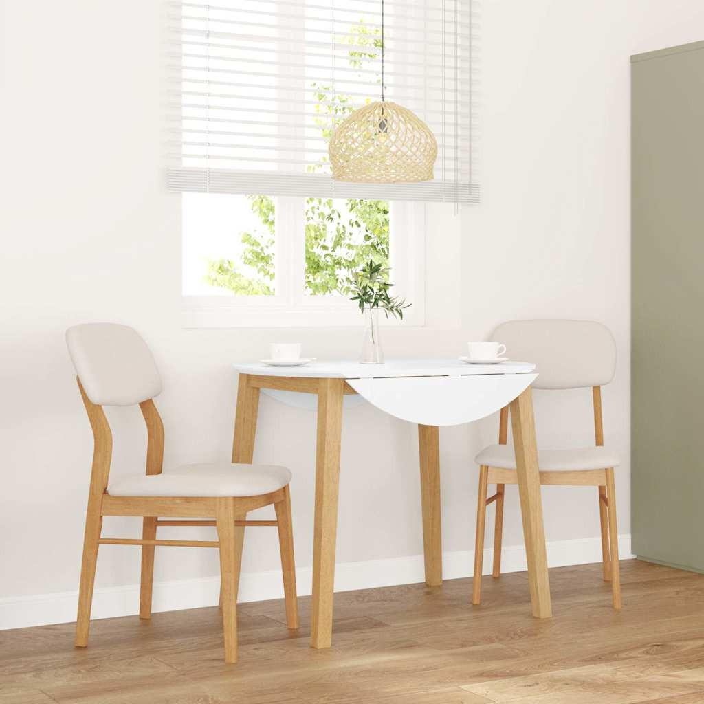 ESSZIMMERSTÜHLE mit Kissen 2 Stk. Natur Massivholz Gummibaum 45*56*86.5cm - Naturfarben/Weiß, Holz (45/86.5/56cm) - ZMH