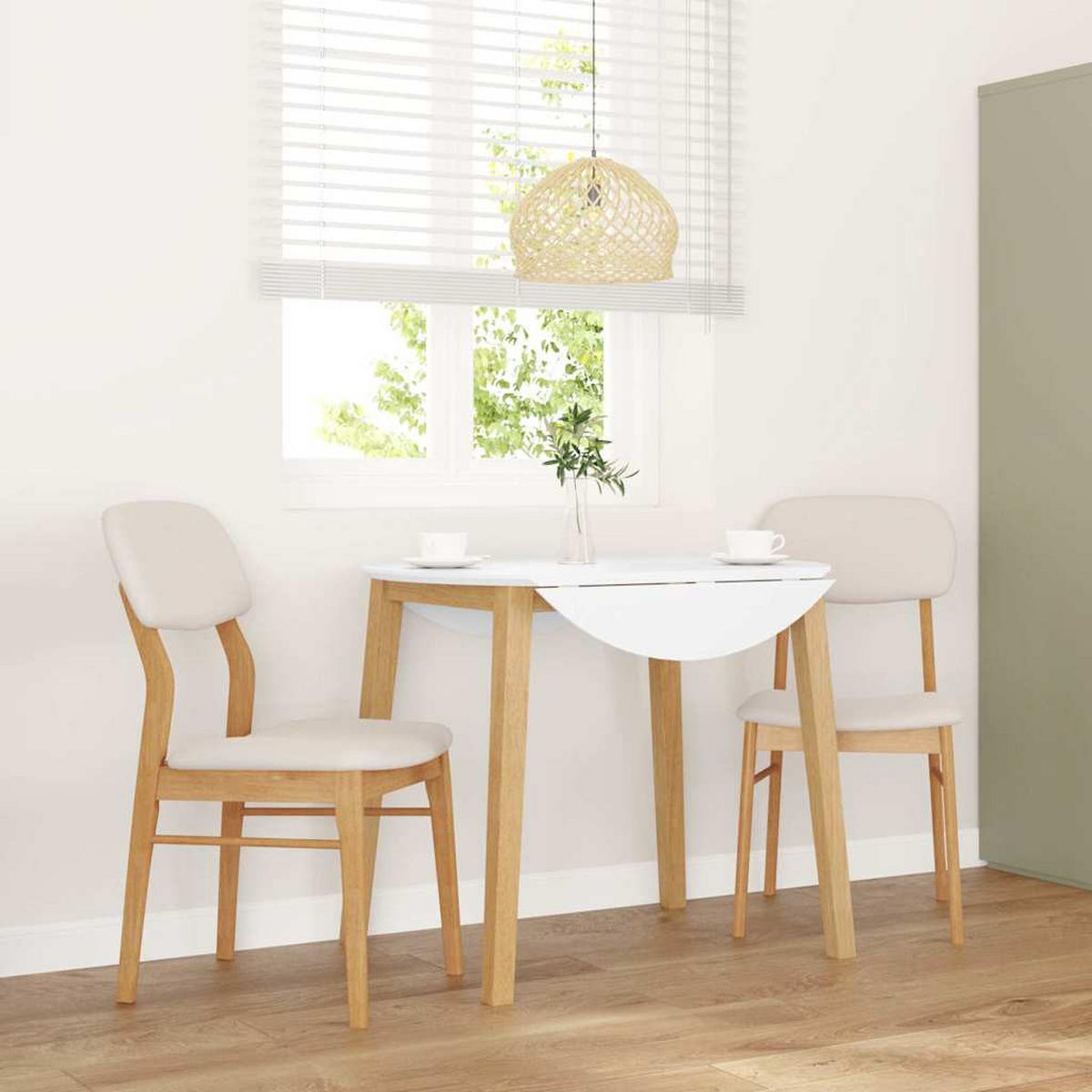 ESSZIMMERSTÜHLE mit Kissen 2 Stk. Natur Massivholz Gummibaum 45*56*86.5cm - Naturfarben/Weiß, Holz (45/86.5/56cm) - ZMH