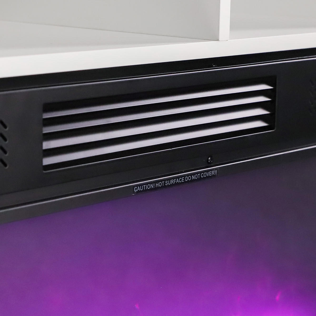 ELEKTROKAMIN mit Schrank 1200W weiβ 140/40/60CM - Weiß/Grau, Glas/Holz (140/60/40cm) - VANITII